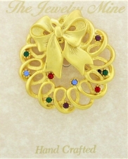 Christmas Fashion Wreath Pin,Christmas Costume Jewelry