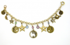 Vintage Style Monns and Stars Charm Bracelet