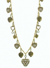 vintage look Victorian style heart charm necklace