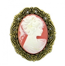 Vintage Reproduction Victorian style cameo costume brooch
