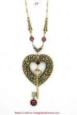 Vintage Reproduction Victorian Style Heart Necklace