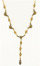 Art Deco Style Austrian Crystal Y-Necklace - Topaz