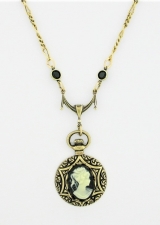 Vintage Reproduction Victorian Style Cameo Fob Necklace