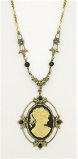 Victorian Reproduction Cameo Necklace - Jet