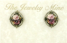 vintage Victorian style fashion costume button earrings