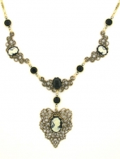 Victorian Style Filligree Cameo Necklace 