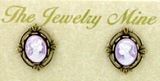 vintage Victorian fashion cameo button earrings